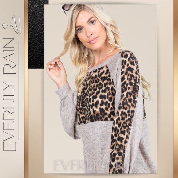 LAST ONE! Brushed Soft Leopard Print Top - Picture 3 of 14